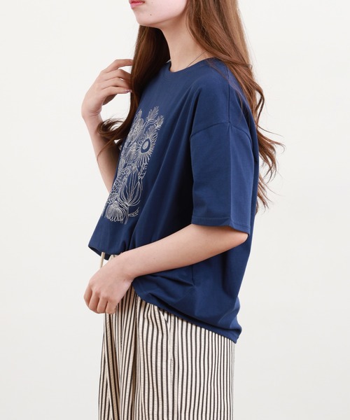 BARNDOOR(バーンドア)の「20/-天竺 お花 刺繍T 26SS 半袖(Tシャツ/カットソー・レディース・ネイビー系2/ブラック系1/ネイビー系1/ホワイト系2/ホワイト系1/ブラック系2・FREE)」の18枚目の写真