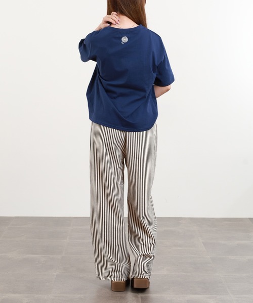 BARNDOOR(バーンドア)の「20/-天竺 お花 刺繍T 26SS 半袖(Tシャツ/カットソー・レディース・ネイビー系2/ブラック系1/ネイビー系1/ホワイト系2/ホワイト系1/ブラック系2・FREE)」の14枚目の写真