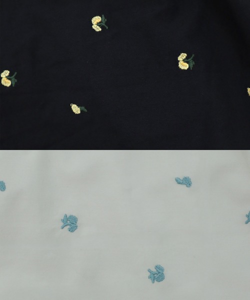 HEILIS（ヘイリス）の「【Original】刺繍・無地シャーリングスモックブラウス / 花柄 ブラウス トップス ブラウス シャーリングブラウス ティアードブラウス フレアブラウス ペプラムブラウス 刺繍ブラウス 半袖ブラウス ノースリーブブラウス フレンチスリーブ トップス ブラック ホワイト レッド ライトグリーン 韓国  カジュアル フェミニン オフィスカジュアル 春服 夏服（シャツ/ブラウス・レディース・ライトグリーン/ブラック/ホワイト/レッド・FREE）」の9枚目の写真