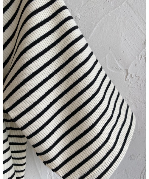 She's Closet(シーズクローゼット)の「半袖 配色バイカラー ヘンリーネック リブトップス カットソー Tシャツ(Tシャツ/カットソー・レディース・ブラック系その他/チャコールグレー/ホワイト系その他/ホワイト・FREE)」の21枚目の写真