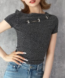 フロントリボンチャームコンパクトTシャツ