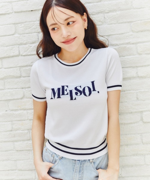 MELSOI.(メルソイ)の「MELSOI.ロゴニットトップス(ニット/セーター・レディース・ベージュ/サックスブルー/ネイビー・FREE)」の5枚目の写真
