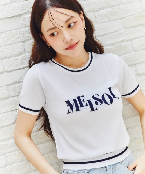 MELSOI.(メルソイ)の「MELSOI.ロゴニットトップス(ニット/セーター・レディース・ベージュ/サックスブルー/ネイビー・FREE)」の4枚目の写真