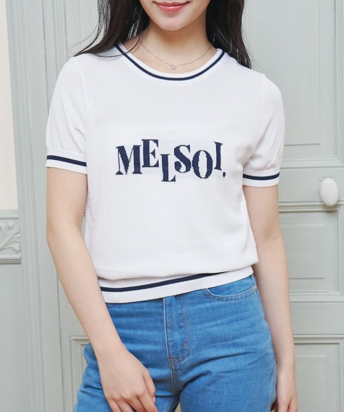 MELSOI.(メルソイ)の「MELSOI.ロゴニットトップス(ニット/セーター・レディース・ベージュ/サックスブルー/ネイビー・FREE)」の11枚目の写真