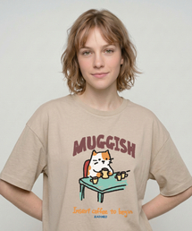 コーヒー半袖Tシャツベージュ