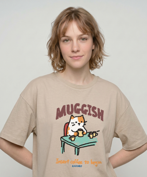RADINEO(ラディネオ)の「コーヒー半袖Tシャツベージュ(Tシャツ/カットソー・レディース・その他・SMALL/MEDIUM/LARGE/X-LARGE)」の1枚目の写真