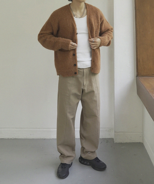 SIIIIDO(シド)の「RIPELY ALPACA HAIRY CARDIGAN #1(カーディガン/ボレロ・メンズ・オレンジ・2/3)」の6枚目の写真