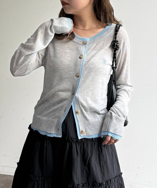 U.S. POLO ASSN.(ユーエスポロアッスン)の「フェイクレイヤードシアーカーディガン(カーディガン/ボレロ・レディース・アイボリー/レッド/イエロー/グレー・FREE)」の12枚目の写真