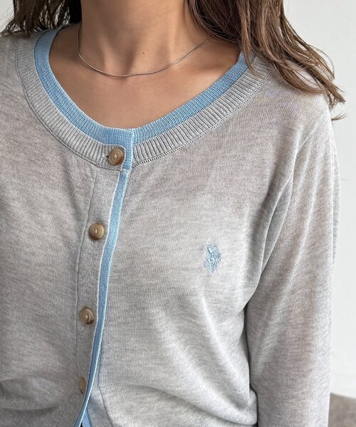 U.S. POLO ASSN.(ユーエスポロアッスン)の「フェイクレイヤードシアーカーディガン(カーディガン/ボレロ・レディース・アイボリー/レッド/イエロー/グレー・FREE)」の14枚目の写真