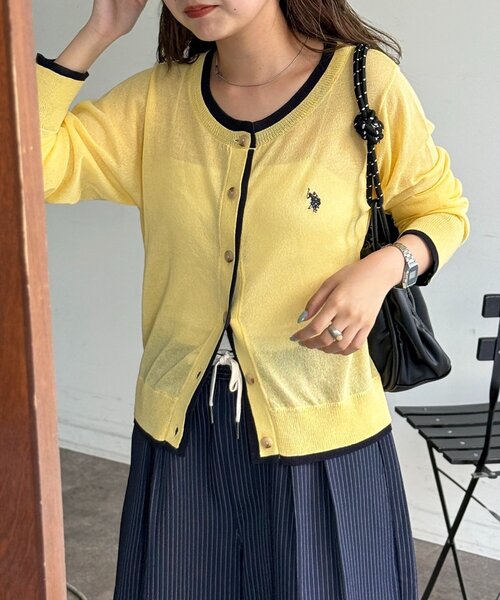 U.S. POLO ASSN.(ユーエスポロアッスン)の「フェイクレイヤードシアーカーディガン(カーディガン/ボレロ・レディース・アイボリー/レッド/イエロー/グレー・FREE)」の15枚目の写真