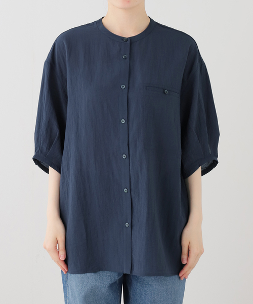 JOURNAL STANDARD relume(ジャーナルスタンダード レリューム)の「タックハーフスリーブシャツ(シャツ/ブラウス・レディース・ネイビー/ホワイト/ブルー系その他・FREE)」の22枚目の写真