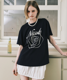 NICOLE ROSE SLEEVE TOP_NAVY CREAM
