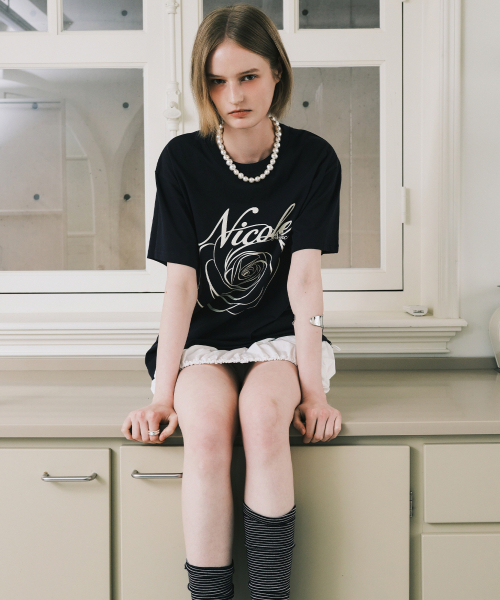 NICK&NICOLE(ニックアンドニコール)の「NICOLE ROSE SLEEVE TOP_NAVY CREAM(Tシャツ/カットソー・レディース・その他・MEDIUM/LARGE)」の2枚目の写真