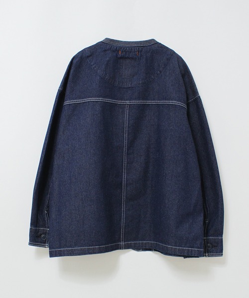 URCH RNA(アーチ アールエヌエー)の「J2193 フレンチワークのチョアジャケット(ノーカラージャケット・レディース・ワンウォッシュ・FREE)」の2枚目の写真