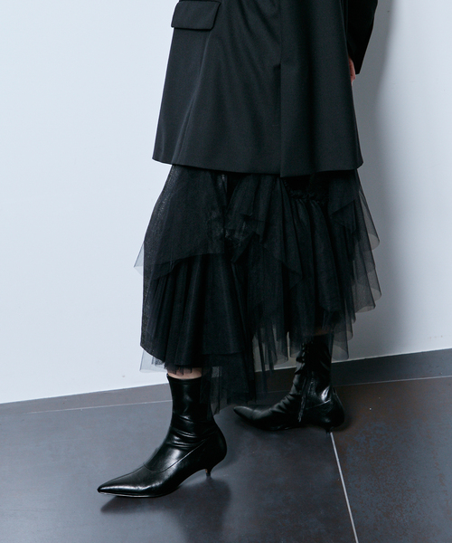 CITYSHOP(シティーショップ)の「MARGE 別注 TULLE BONE WRAP スカート(スカート・レディース・ブラック・34)」の14枚目の写真