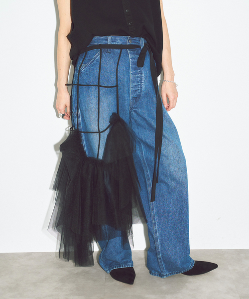 CITYSHOP(シティーショップ)の「MARGE 別注 TULLE BONE WRAP スカート(スカート・レディース・ブラック・34)」の15枚目の写真