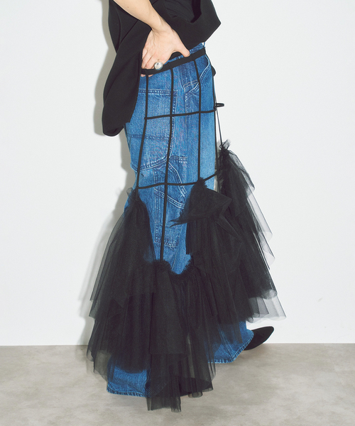 CITYSHOP(シティーショップ)の「MARGE 別注 TULLE BONE WRAP スカート(スカート・レディース・ブラック・34)」の16枚目の写真