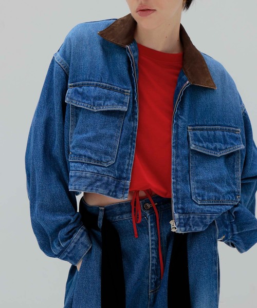 DRESSLAVE(ドレスレイブ)の「lyocell denim short jacket(リヨセルデニムショート丈ジャケット)(デニムジャケット・レディース・インディゴブルー・38)」の5枚目の写真