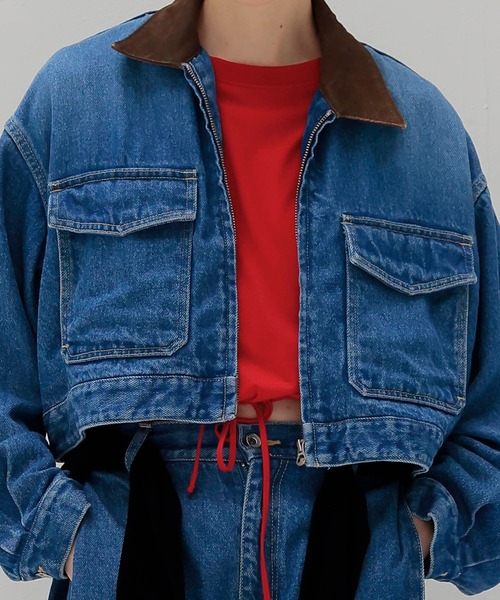 DRESSLAVE(ドレスレイブ)の「lyocell denim short jacket(リヨセルデニムショート丈ジャケット)(デニムジャケット・レディース・インディゴブルー・38)」の6枚目の写真