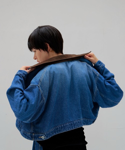 DRESSLAVE(ドレスレイブ)の「lyocell denim short jacket(リヨセルデニムショート丈ジャケット)(デニムジャケット・レディース・インディゴブルー・38)」の8枚目の写真