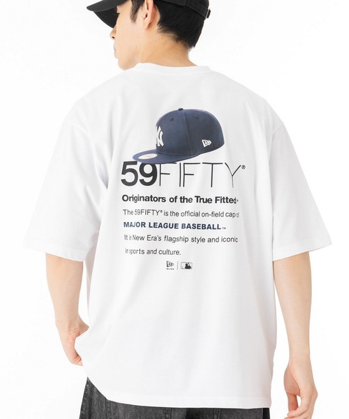 NEW ERA(ニューエラ)の「ニューエラ 半袖Tシャツ MLB オーセンティックキャップ柄(Tシャツ/カットソー・メンズ・ホワイト/ブラック・XL/L/XXL/M)」の1枚目の写真