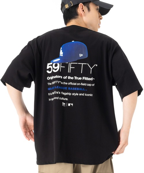 NEW ERA(ニューエラ)の「ニューエラ 半袖Tシャツ MLB オーセンティックキャップ柄(Tシャツ/カットソー・メンズ・ホワイト/ブラック・XL/L/XXL/M)」の2枚目の写真