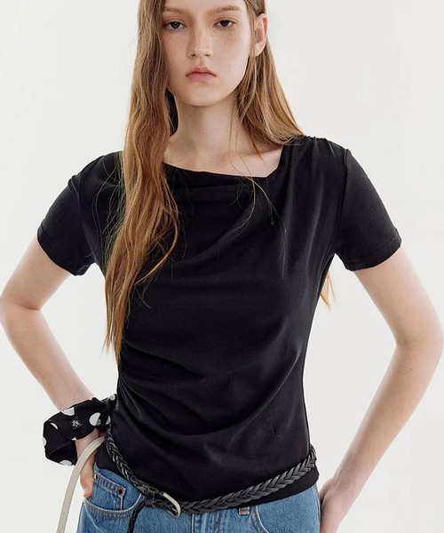 Fano Studios(ファノ ストゥディオズ)の「ドレープギャザー トップス FX26S464【Fano Studios】【2026SS】(Tシャツ/カットソー・レディース・ブラック・S/M)」の9枚目の写真