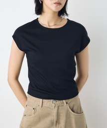 クロップド丈Tシャツ 春服 秋服 夏服 フレンチスリーブ ショート丈 ちびT