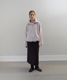 Frost Wool Long Skirt_Brown