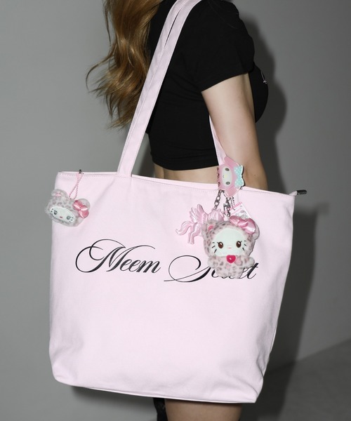 me+em select(ミームセレクト)の「【 2color 】レタリングロゴトートバッグ / lettering logo tote bag(トートバッグ・レディース・ピンク/ブラック・FREE)」の17枚目の写真