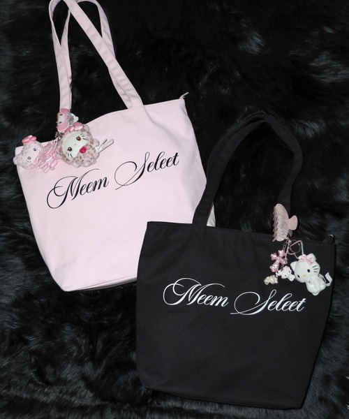 me+em select(ミームセレクト)の「【 2color 】レタリングロゴトートバッグ / lettering logo tote bag(トートバッグ・レディース・ピンク/ブラック・FREE)」の20枚目の写真