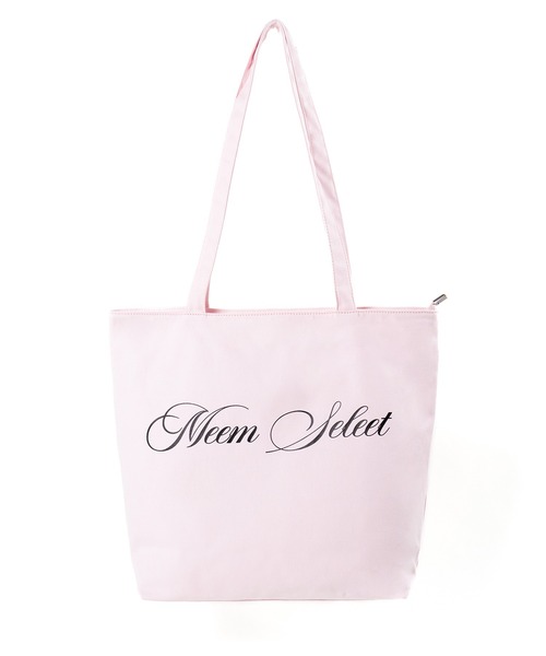 me+em select(ミームセレクト)の「【 2color 】レタリングロゴトートバッグ / lettering logo tote bag(トートバッグ・レディース・ピンク/ブラック・FREE)」の3枚目の写真