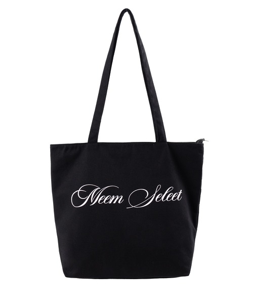 me+em select(ミームセレクト)の「【 2color 】レタリングロゴトートバッグ / lettering logo tote bag(トートバッグ・レディース・ピンク/ブラック・FREE)」の4枚目の写真