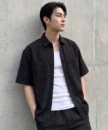 A'GEM/9 × .kom 『BENUSTA/ベヌスタ　』JACQUARD PATTERN SHORT SLEEVE SHIRT /総柄ジャガード半袖シャツ