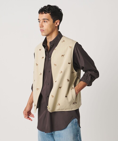 LOEFF(ロエフ)の「<LOEFF>キャメル エンブロイダリー チノ ベスト UNISEX(ベスト・レディース・ベージュ・2/0)」の7枚目の写真