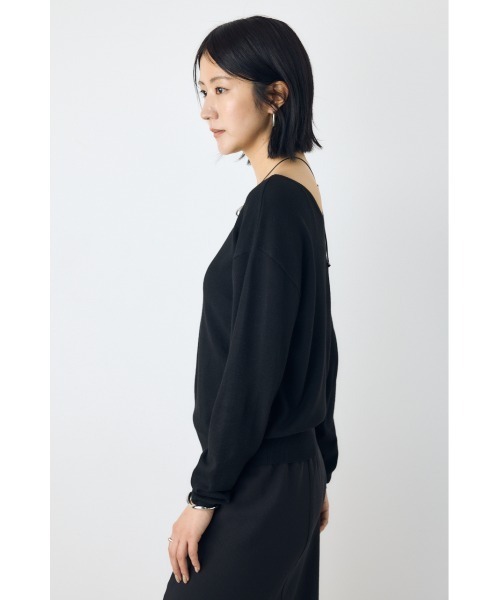 AZUL by moussy(アズールバイマウジー)の「【洗濯OK♪】大人気定番!格上げ前後2WAYネックニット 長袖 秋服 冬服 ニットトップス ウォッシャブルニット(ニット/セーター・レディース・ブラック/レッド/オフホワイト/杢グレー・MEDIUM/SMALL)」の20枚目の写真