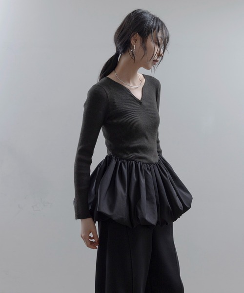Eimee Law(エイミーロウ)の「キーネックバルーンリブニット(ニット/セーター・レディース・グレー/ブラウン/ブラック・FREE)」の18枚目の写真