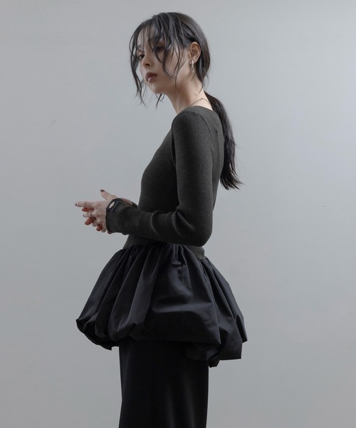 Eimee Law(エイミーロウ)の「キーネックバルーンリブニット(ニット/セーター・レディース・グレー/ブラウン/ブラック・FREE)」の19枚目の写真