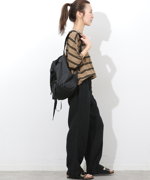 JOURNAL STANDARD relume（ジャーナルスタンダード　レリューム）の「《追加3》フレンチスリーブボーダーTシャツ（Tシャツ/カットソー・レディース・ネイビー/ナチュラル・FREE）」の4枚目の写真