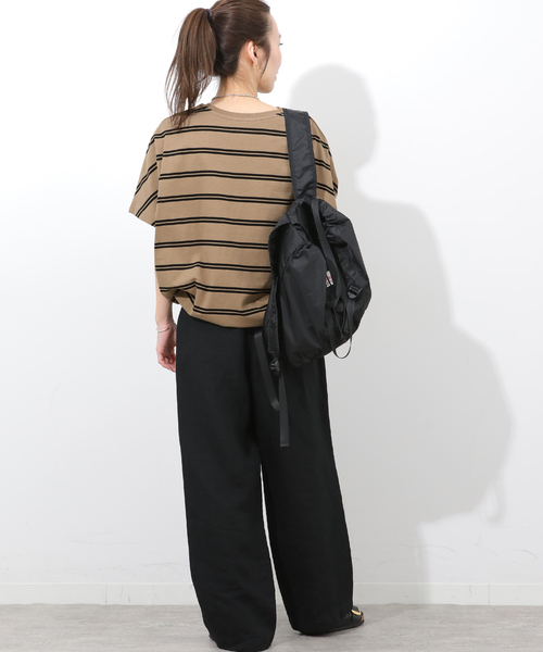 JOURNAL STANDARD relume（ジャーナルスタンダード　レリューム）の「《追加3》フレンチスリーブボーダーTシャツ（Tシャツ/カットソー・レディース・ネイビー/ナチュラル・FREE）」の5枚目の写真