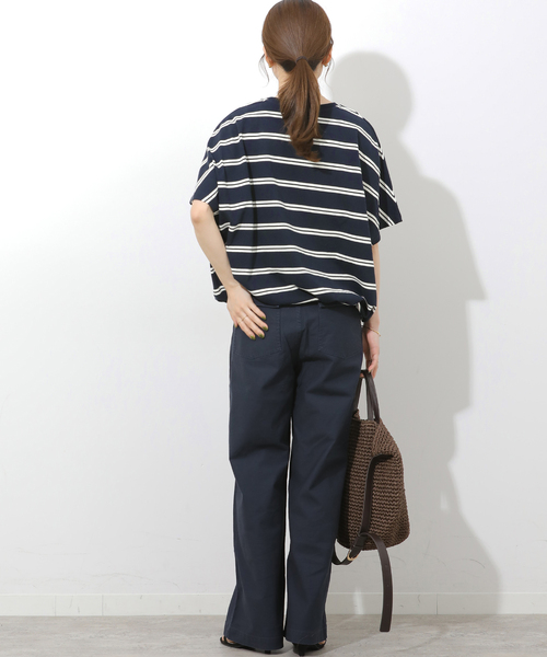 JOURNAL STANDARD relume（ジャーナルスタンダード　レリューム）の「《追加3》フレンチスリーブボーダーTシャツ（Tシャツ/カットソー・レディース・ネイビー/ナチュラル・FREE）」の11枚目の写真