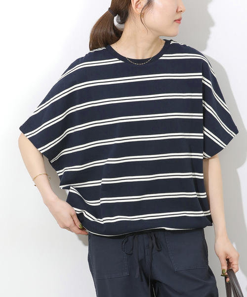 JOURNAL STANDARD relume（ジャーナルスタンダード　レリューム）の「《追加3》フレンチスリーブボーダーTシャツ（Tシャツ/カットソー・レディース・ネイビー/ナチュラル・FREE）」の14枚目の写真