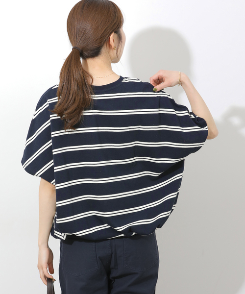 JOURNAL STANDARD relume（ジャーナルスタンダード　レリューム）の「《追加3》フレンチスリーブボーダーTシャツ（Tシャツ/カットソー・レディース・ネイビー/ナチュラル・FREE）」の16枚目の写真