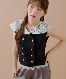 SALON by Chico】アメスリフリルティアードドッキングワンピース