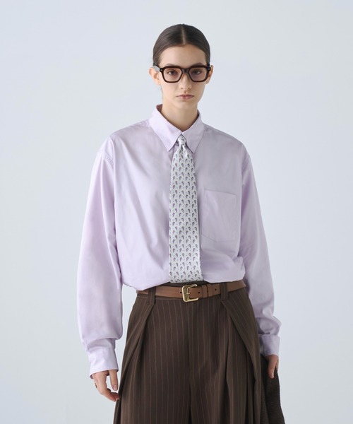 soerte(ソエルテ)の「2way Tab Collar Dress Shirt / 2wayタブカラードレスシャツ(シャツ/ブラウス・メンズ・パープル/サックスブルー/ホワイト・3/2/1)」の3枚目の写真