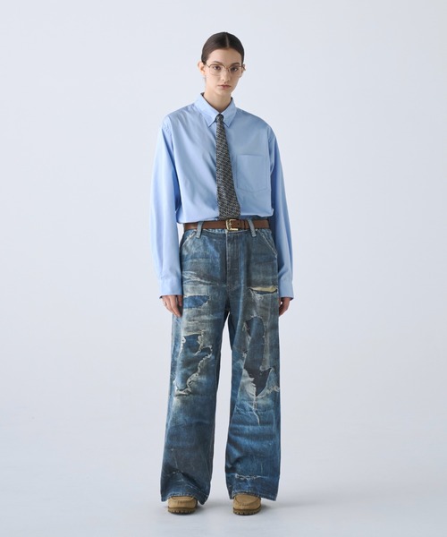 soerte(ソエルテ)の「2way Tab Collar Dress Shirt / 2wayタブカラードレスシャツ(シャツ/ブラウス・メンズ・パープル/サックスブルー/ホワイト・3/2/1)」の10枚目の写真