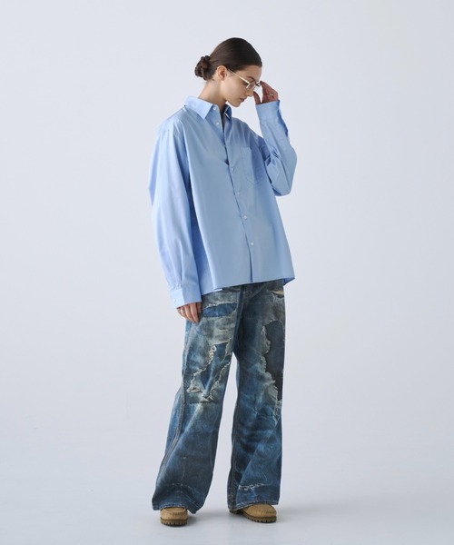 soerte(ソエルテ)の「2way Tab Collar Dress Shirt / 2wayタブカラードレスシャツ(シャツ/ブラウス・メンズ・パープル/サックスブルー/ホワイト・3/2/1)」の22枚目の写真