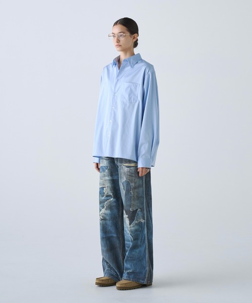 soerte(ソエルテ)の「2way Tab Collar Dress Shirt / 2wayタブカラードレスシャツ(シャツ/ブラウス・メンズ・パープル/サックスブルー/ホワイト・3/2/1)」の9枚目の写真
