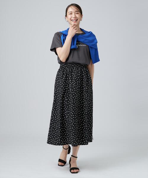 SHOO・LA・RUE(シューラルー)の「【着丈選べる/洗濯機可】ドラマティックに揺れる。柄アソート切替フレアスカート(スカート・レディース・ネイビー/ブラウン系6/ブラック系5・11/00)」の21枚目の写真