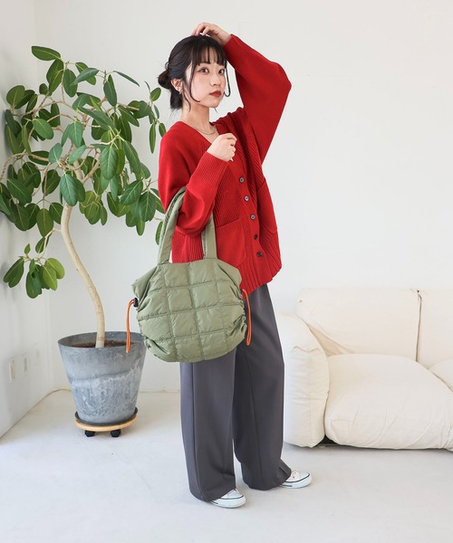 T・S・L(ティーエスエル)の「ドローコードキルティングトートバッグ(トートバッグ・レディース・ブラック/ベージュ/カーキ・FREE)」の13枚目の写真